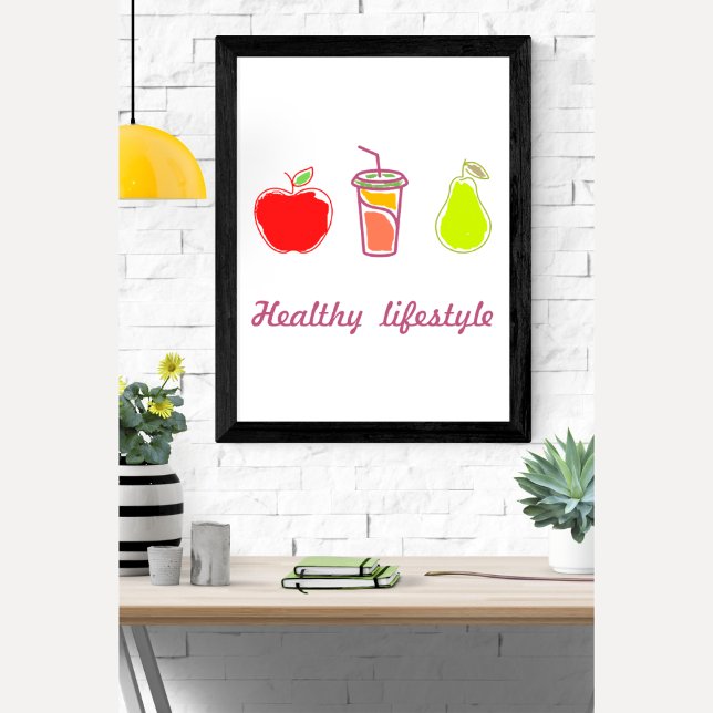 Healthy Living Colourful Food And Beverage Art Poster (Creator Uploaded)