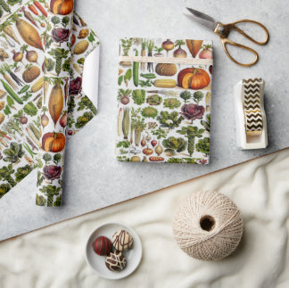 Healthy living produce vegetables wrapping paper