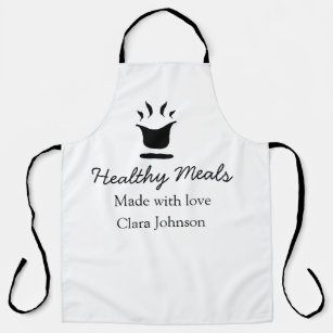 Healthy meals with love add name restaurant place  apron