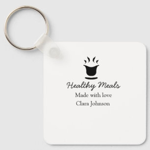 Healthy meals with love add name restaurant place key ring