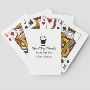 Healthy meals with love add name restaurant place playing cards