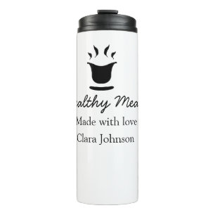 Healthy meals with love add name restaurant place  thermal tumbler