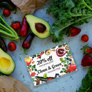 Healthy Personal Chef Nutritionist Modern Veggies  Discount Card