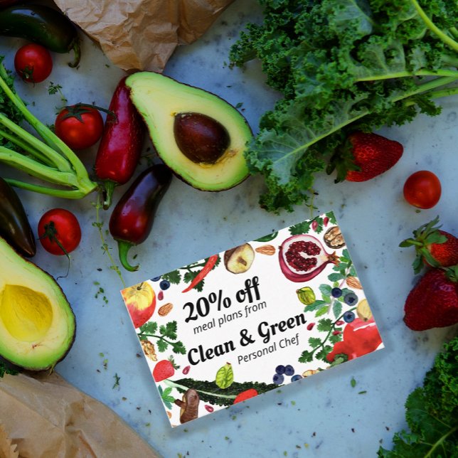 Healthy Personal Chef Nutritionist Modern Veggies  Discount Card (Creator Uploaded)