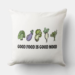 Healthy Saying Good Food Is Good Mood Eat Healthy Cushion