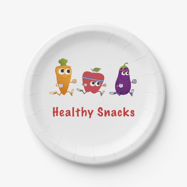 Healthy Snacks Paper Plate (Front)