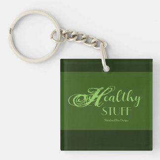 Healthy Stuff Square Keychain