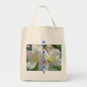HEALTHY Tote bag Grocery Totes Cloth bags Floral