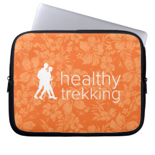 Healthy Trekking Orange Hibiscus Logo Wet Suit Laptop Sleeve