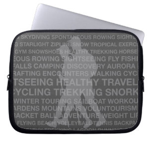 Healthy Trekking Typography Charcoal Wet Suit Laptop Sleeve