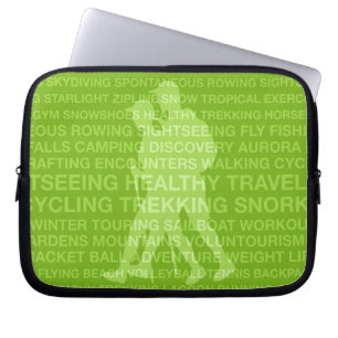 Healthy Trekking Typography Lime Wet Suit Laptop Sleeve