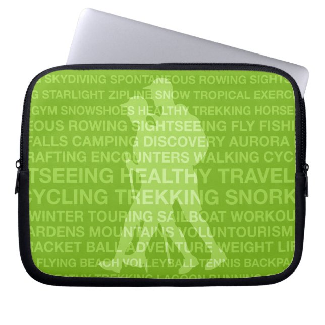 Healthy Trekking Typography Lime Wet Suit Laptop Sleeve (Front)