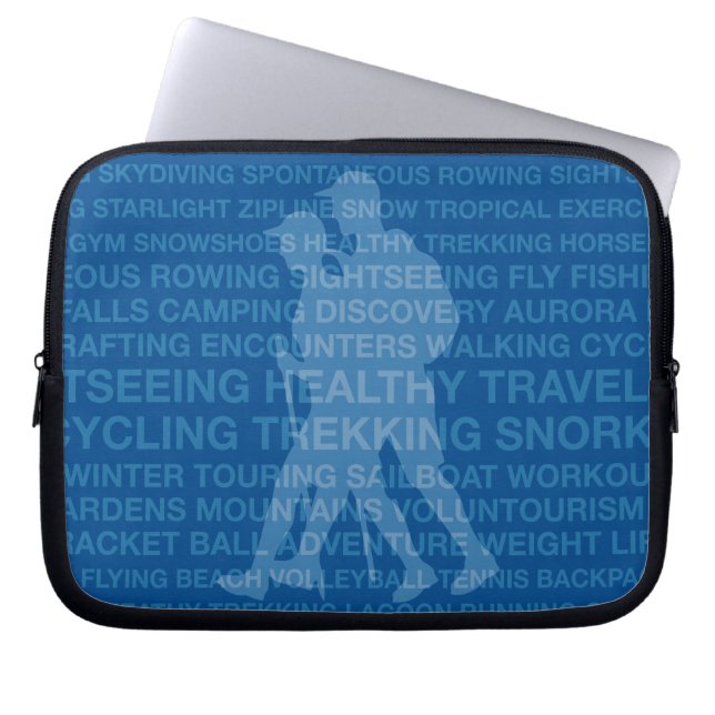Healthy Trekking Typography Royal Wet Suit Laptop Sleeve (Front)