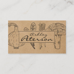 Healthy vegetable garden & craft paper  business card