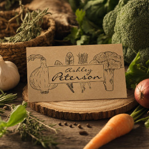 Healthy vegetable garden & craft paper business card