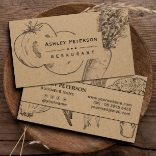 Healthy vegetable garden & craft paper   business card