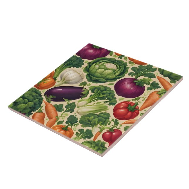 Healthy Vegetables Happy Food Popular Collection Ceramic Tile (Side)