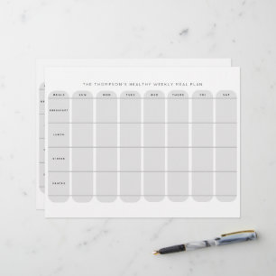 Healthy Weekly Meal Plan Template Double Sided Custom Letterhead