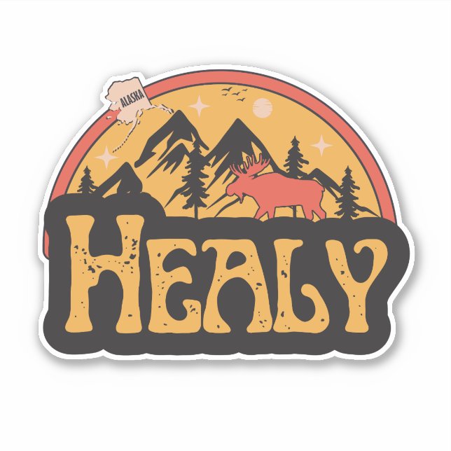 Healy, Alaska Sticker (Front)