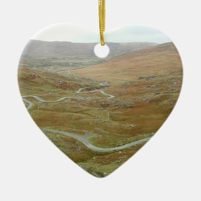 Healy Pass, Beara Peninsula, Ireland. Ceramic Ornament (Front)