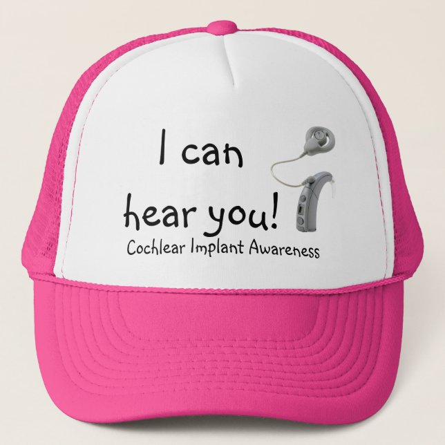 hear 12_Freedom BTE Processor, Cochlear Implant... Trucker Hat (Front)