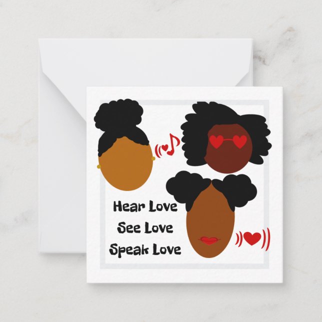 Hear Love, See Love, Speak Love Flat Card (Front)