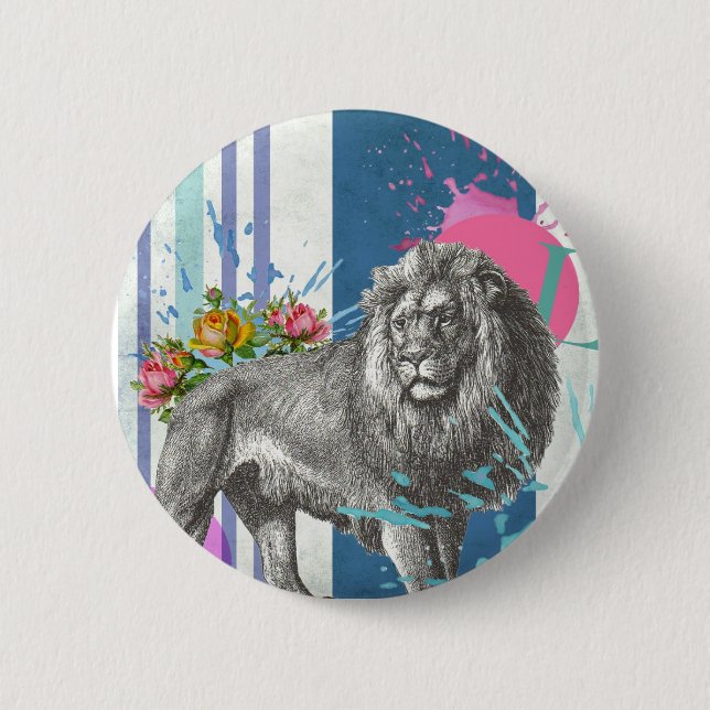 "hear me roar" button badge (Front)