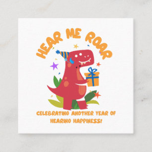 Hear me roar Cochlear Implant Hearing BirthdayHe Square Business Card