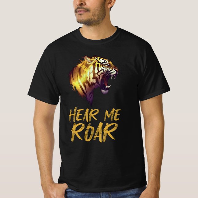Hear Me Roar, Tiger Head Graphic T-Shirt (Front)