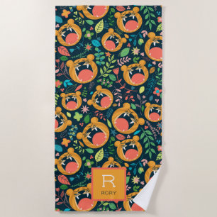 Hear Me Roar Tiger Jungle Personalised Beach Towel