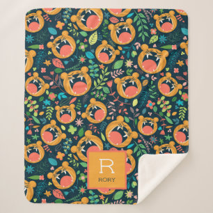 Hear Me Roar Tiger Jungle Personalised Sherpa Blanket