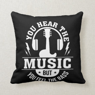 Hear Music Feel Bass Bass Guitar Player Cushion
