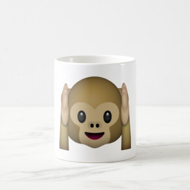 Hear No Evil Monkey - Emoji Coffee Mug (Center)