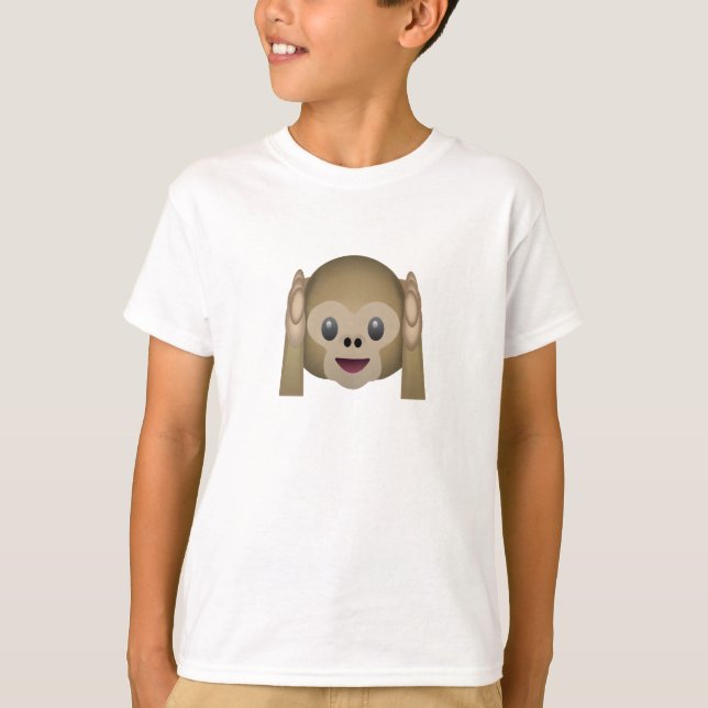 Hear No Evil Monkey Emoji T-Shirt (Front)
