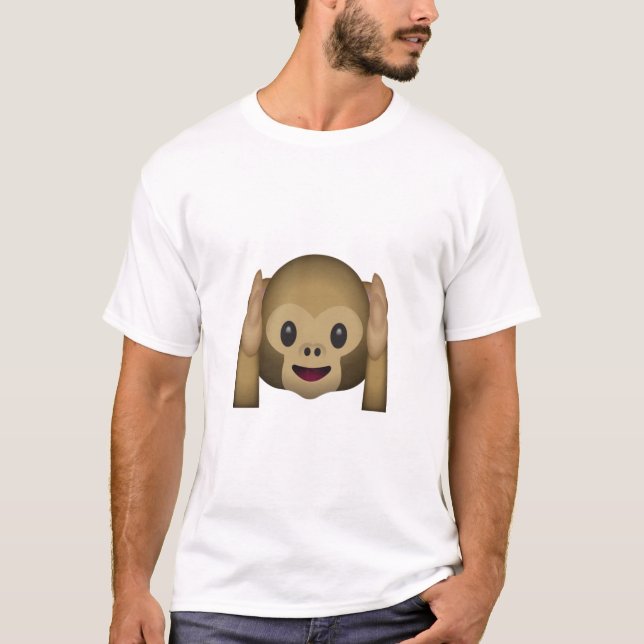 Hear No Evil Monkey Emoji T-Shirt (Front)