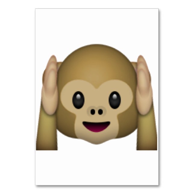 Hear No Evil Monkey - Emoji Table Number (Front)