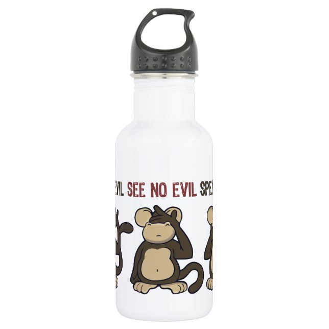 Hear No Evil Monkeys - New 532 Ml Water Bottle (Front)