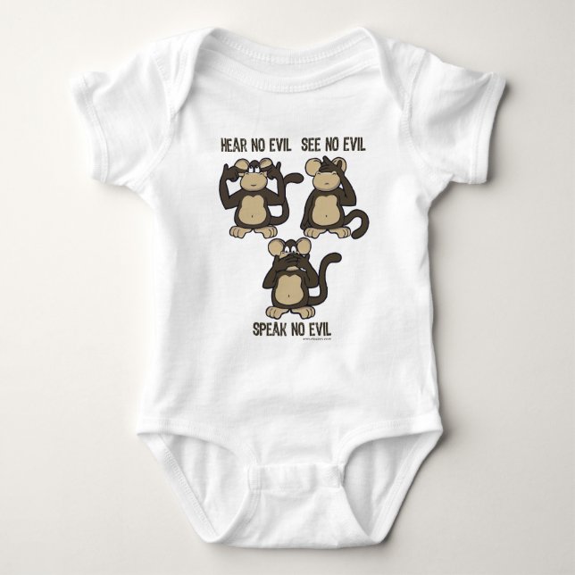 Hear No Evil Monkeys - New Baby Bodysuit (Front)
