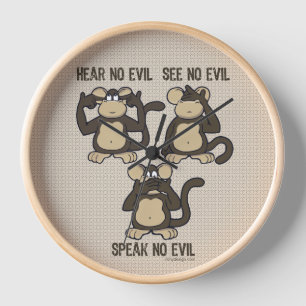 Hear No Evil Monkeys - New Clock
