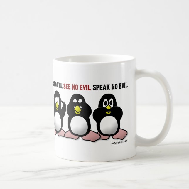 Hear No Evil Penguins Coffee Mug (Right)