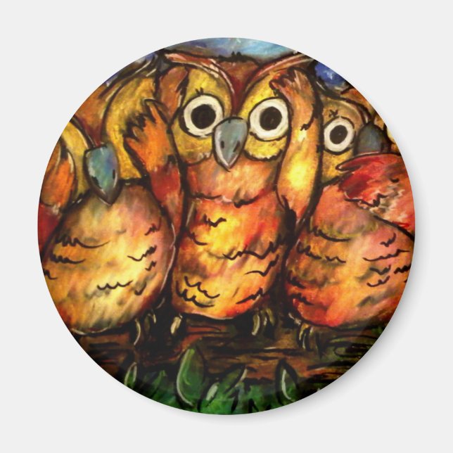 Hear No Evil, See No Evil, Hoot No Evil Magnet (Front)