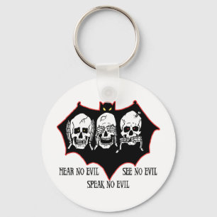 Hear no evil, see no evil, speak no evil Keychain