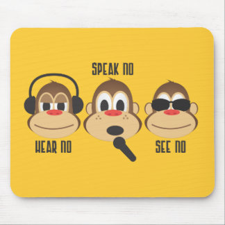 Hear No Speak No See No Mouse Pad