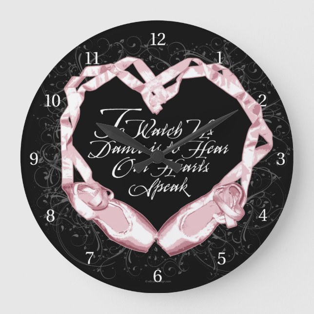 Hear Our Ballet Hearts Large Clock (Front)