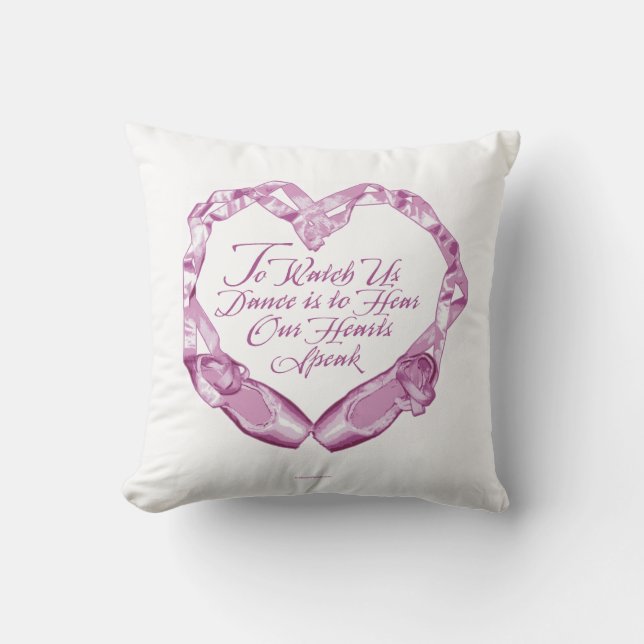 Hear Our Ballet Hearts Throw Pillow (Front)