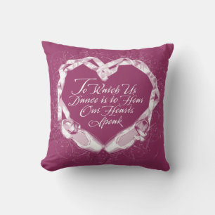 Hear Our Ballet Hearts Throw Pillow
