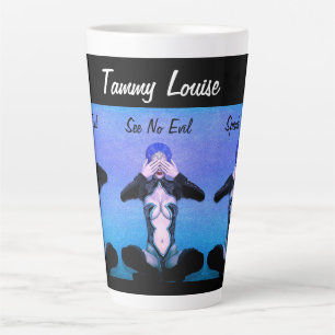 Hear See Speak No Evil Latte Mug