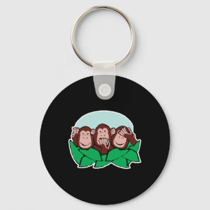 hear speak see no evil monkeys key ring