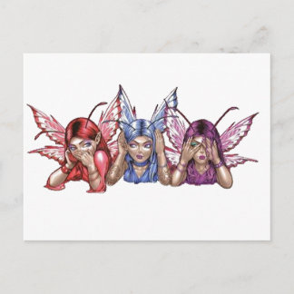 Hear, Speak, See No Evil Postcard