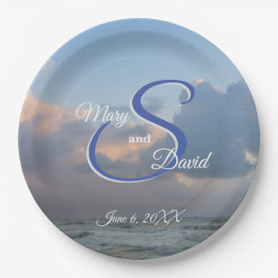 Hear The Waves Wedding Paper Plate
